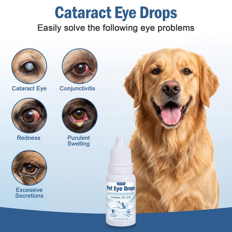 AETHER Cataract Eye Drops for Dogs – Improve Vision Clarity & Comfort, Preservative-Free, Natural Formula for Dogs