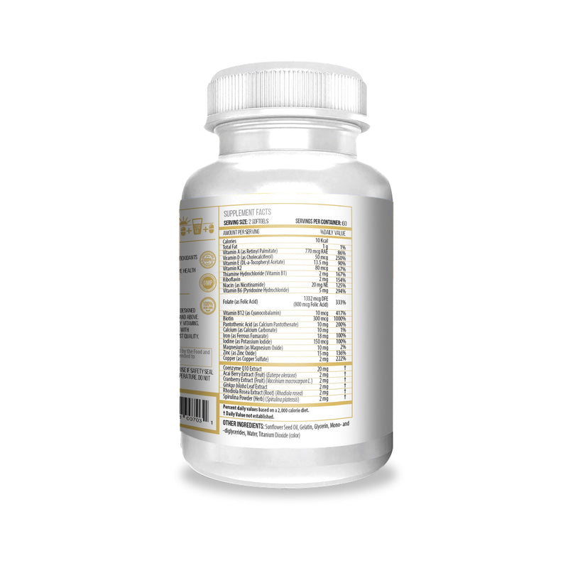 ACTIF Multivitamin for Women Age 60+ with 30 Organic Vitamins and Organic Herbs, Non-GMO, Made in USA, 2-Month Supply