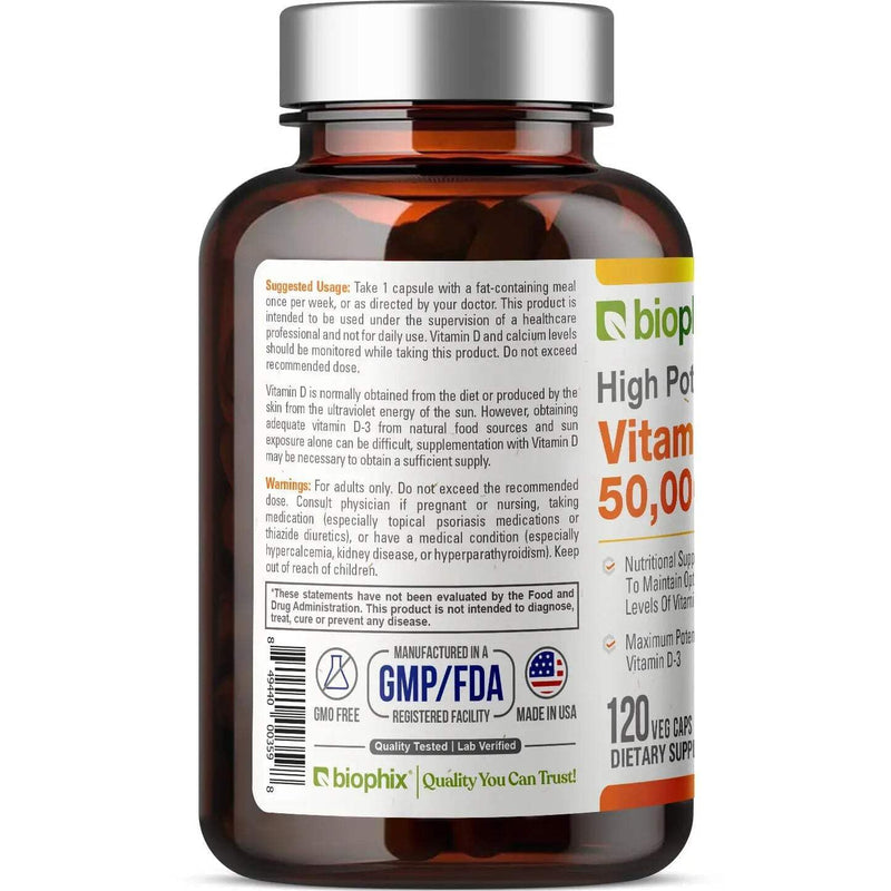 biophix Vitamin D-3 10000 IU High-Potency 120 Softgels - High-Potency Non-GMO Soy-Free Supports Strong Bones Immune Health