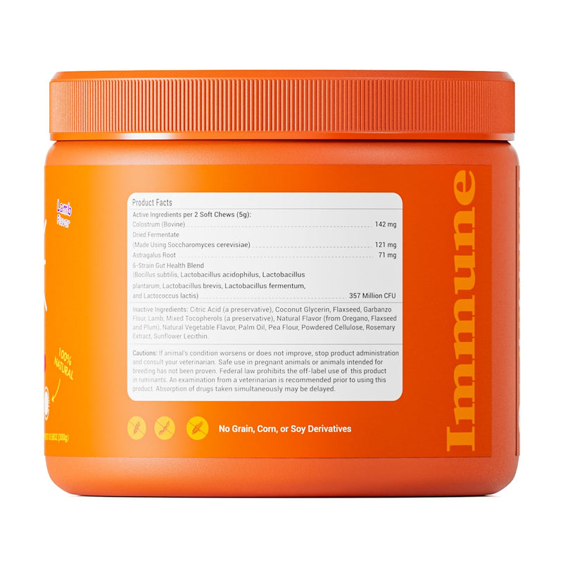 Multi-Symptom Dog Allergy Relief Chews with Probiotics - Soothe Itching, Ears, Paws - Lamb Flavored, 120ct