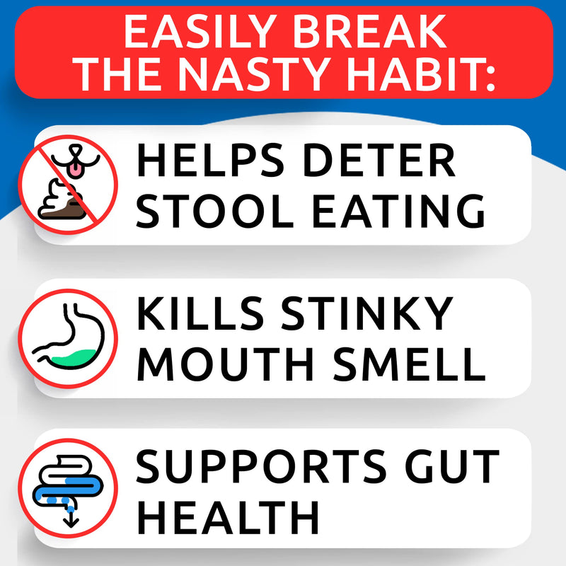 BARK&SPARK No Poo Chews for Dogs - Coprophagia & Stool Eating Deterrent with Probiotics, Digestive Enzymes & Breath Aid Support - Stop Dog Poop Eating - Made in USA - 120 Soft Chews - Duck Liver No Poo - 120 Chews - BeesActive Australia