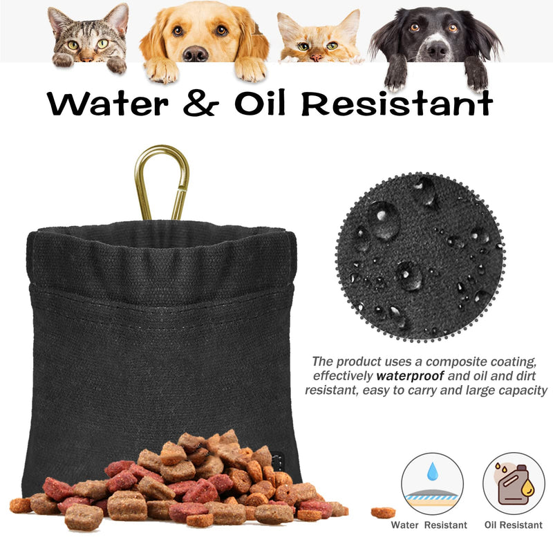 Dog Treat Bag, Hands Free Dog Treat Bag with Automatic Closure, Small Dog Training Food Bag with Carabiner, Puppy Dog Treat Bag for Dog Training Black - BeesActive Australia