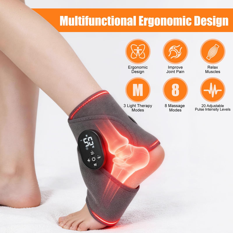 Foot Renew Massager for Neuropathy, with Red Light Therapy for Feet & Ankle, Infrared Neuropathy Foot Massager with Heat, 8 Massage Modes, 20 Intensity Levels,Ankle & Body Massager1pack - BeesActive Australia