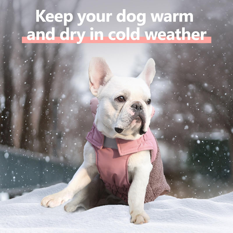 Dog Coat, Reversible Dual Waterproof Dog Jacket Reflective Dog Winter Coat,Warm Dog Cold Weather Coats Snow Jacket Vest,Dog Clothes with Adjustable Strap for Small Medium Large Dogs (Pink,3XL) XXX-Large - BeesActive Australia