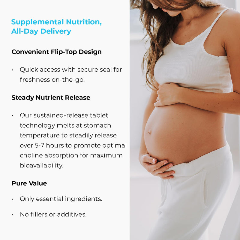 Endurance Products ENDUR Choline L(+) Bitartrate SR 300 mg, 200 Tablets | Sustained Release, Brain, Liver, Cellular & Fetal Development, Pregnancy Support, Optimal 6–8 Hour Absorption Delivery