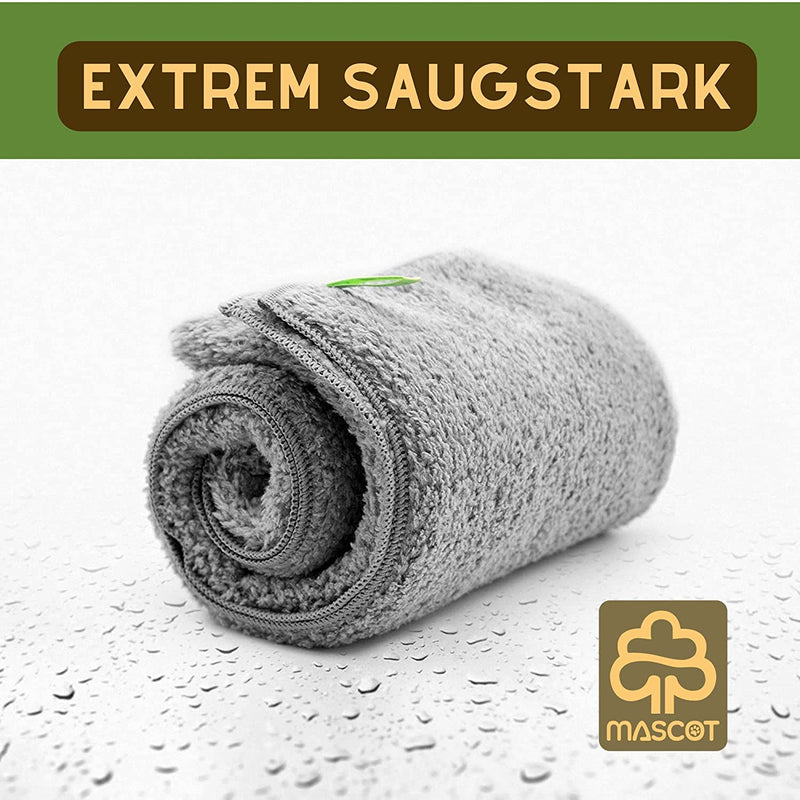MASCOT Premium Dog Towel Duo - Intensive absorbency & dirt absorption - Ideal grooming - Dries in no time Compact Size: 37 x 90 cm (double pack) - BeesActive Australia