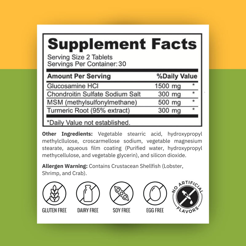 Zaytun Halal Joint Support with Turmeric + Glucosamine, Promotes Joint Health, Flexibility and Supports Mobility, 1 Month Supply, No Gluten, No Gelatin, Made in USA - Halal Vitamins