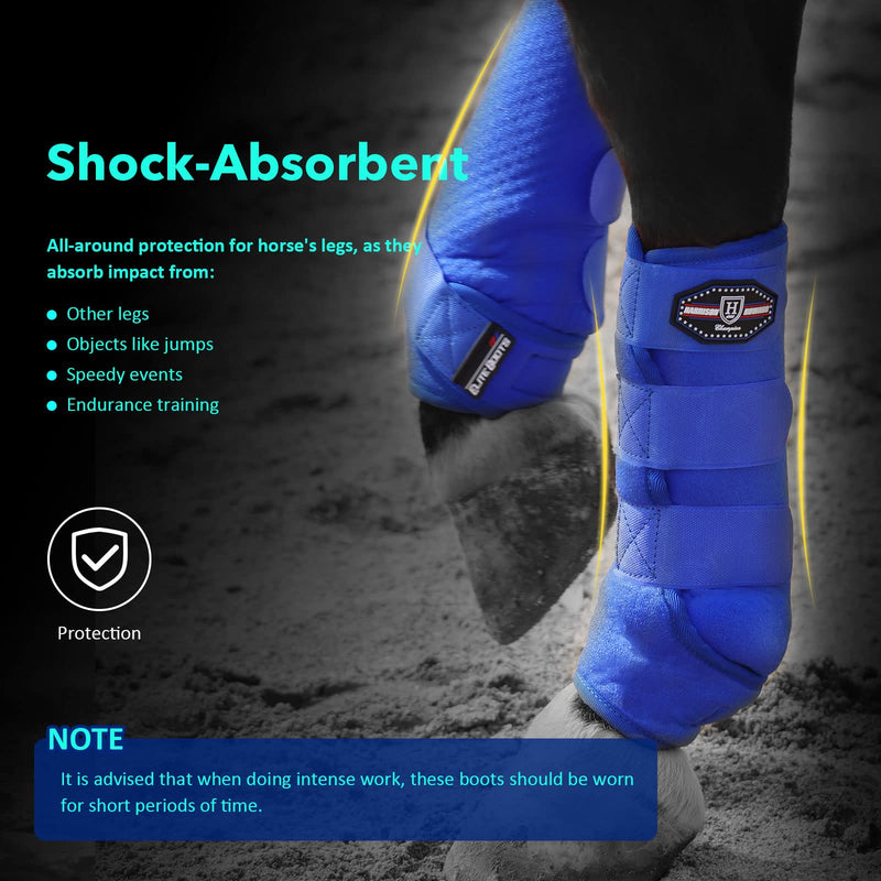 Harrison Howard Horse Sport Medicine Front Shock-Absorbing Boots All-Round Lower Limb Protection & Support Sport Boots Athletic Boots Perfect for Endurance Training and Performance Aquamarine L Large - BeesActive Australia