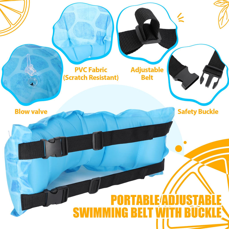 Lewtemi 1 Pcs Inflatable Swim Belt Pool Flotation Portable Waist Aid for Adults Adjustable Swimming Training Aid Waist Belt with Buckle and Rope for Beginner Solid Color Mainly blue - BeesActive Australia
