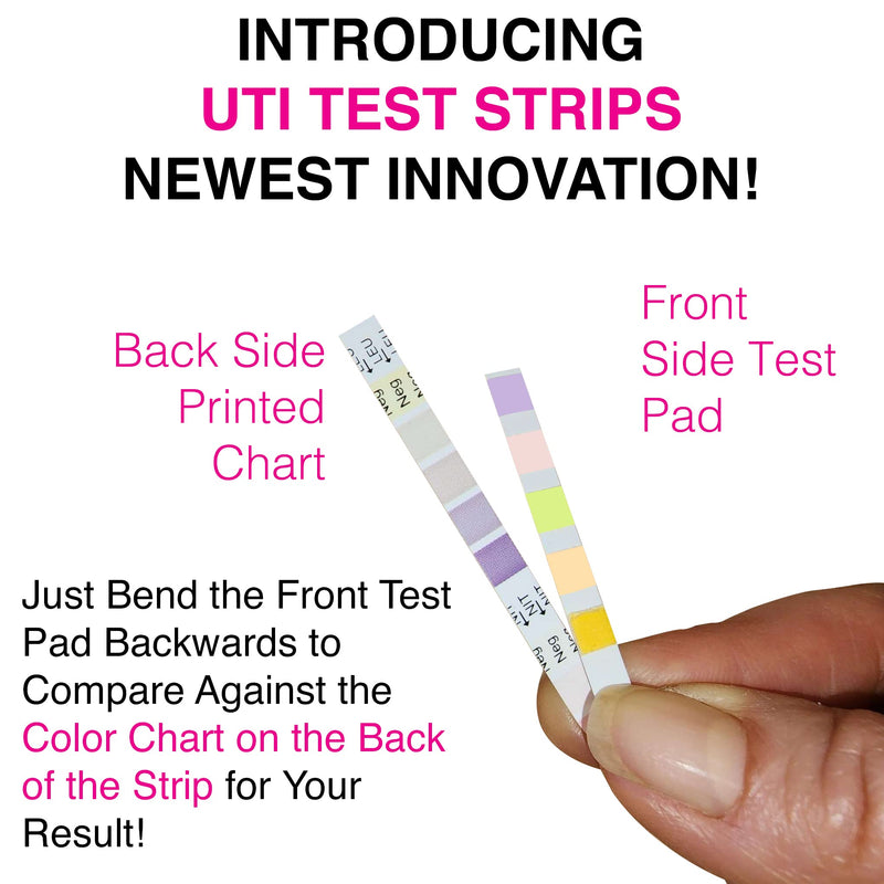 Nurse Hatty - 5in1 60ct. UTI Test Strips KIT - Urinary Tract Infection Test Strips - Easy to Read Color Chart on Strip - Urinalysis Test to Analyze Leukocytes, Nitrite, pH, Protein, and Blood