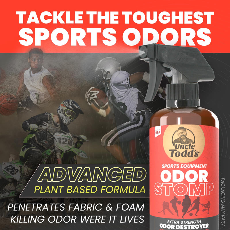 Uncle Todd’s Odor Stomp Sports Equipment Odor Eliminator Spray - Extra Strength Enzyme-Powered Deodorizer for Football, Hockey, Gym Bags, and Athletic Gear - Citrus Sport Scent - 16oz - BeesActive Australia