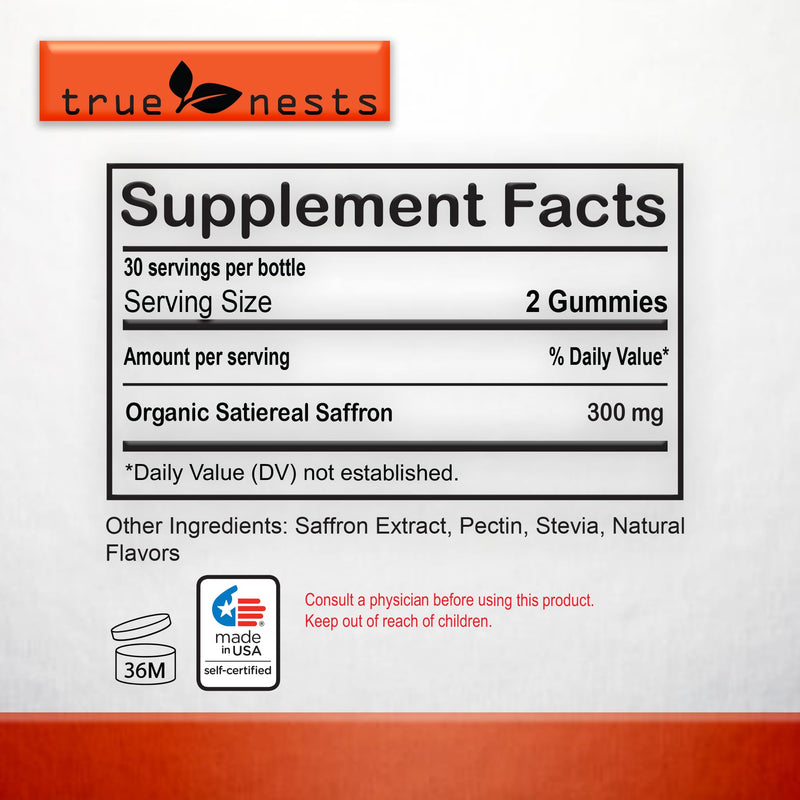 Saffron Gummies ‚Äì Vegan & Non-GMO, Premium Saffron Extract, Delicious Herbal Flavor, Supports Relaxation, Focus, and Energy, Perfect for Daily Wellness, 60 Count