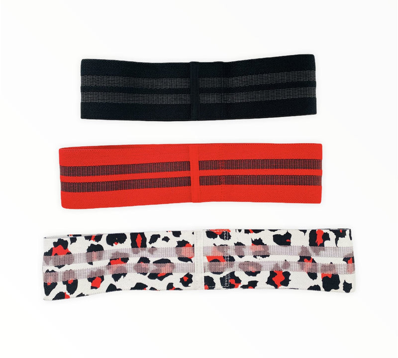 Pure Lust Booty Bands,Resistance Bands,Glute Bands,Fabric Workout Bands,Exercise Bands,Hip Bands,Red,Black,Leopard,Light,Medium & Heavy Resistance