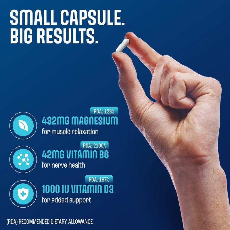 MAGNOX® High Absorption Magnesium Supplement with B6 & D3 Vitamins for Women & Men | Sleep Support | One Capsule a Day for Full Dosage (432mg) Patented & Clinically Tested Formula (60 pils) MAGNOX B6 60 Count (Pack of 1)