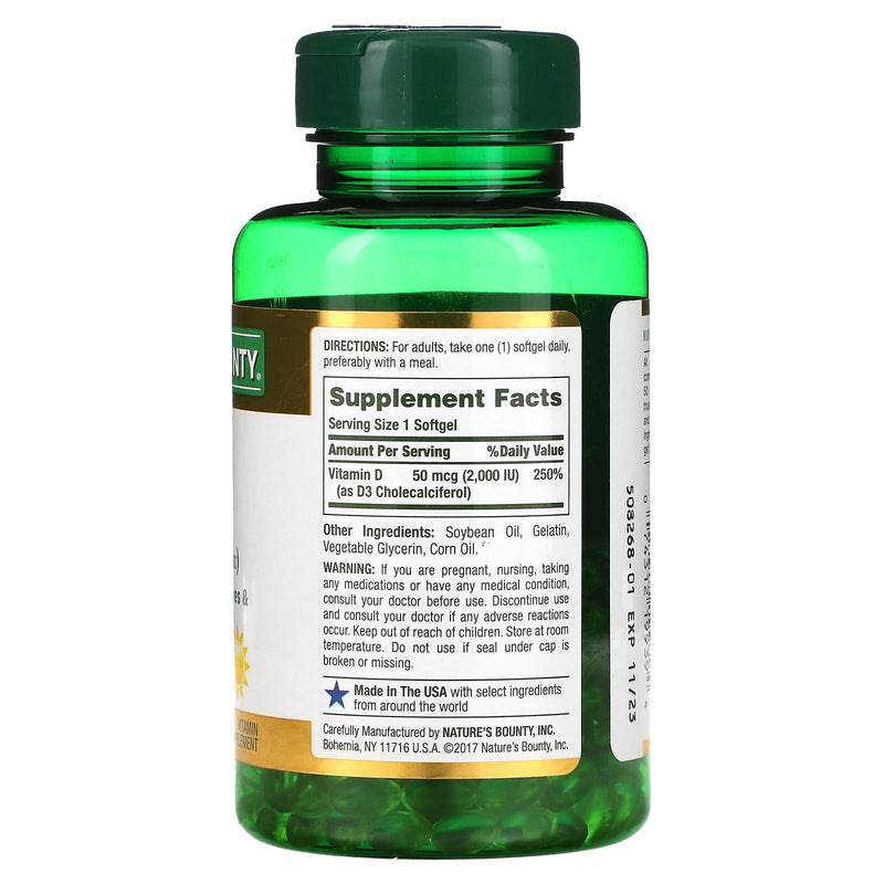 Nature's Bounty D3-2000 IU, 240 Softgels (Pack of 2) 240 Count (Pack of 2)
