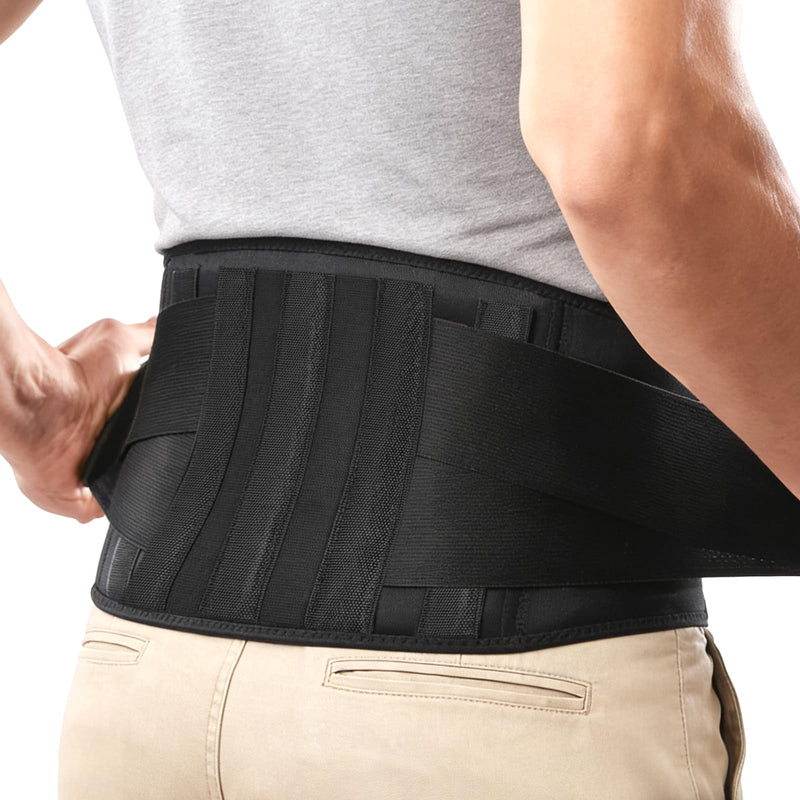 Back Brace for Lower Back Pain & Sciatica Relief - Heavy Duty Lumbar Support Belt with 5 Reinforced Stays for Herniated Disc, Arthritis, Work & Lifting - Men & Women (45-50.9“ X-Large)