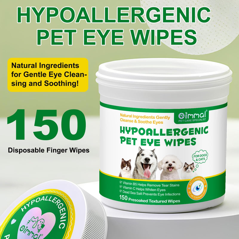 WeiWeiLa Dog Eye Cleaning Wipes Pack of 150, Eye Care Finger Pads for Dogs, Dog Eye Care and Dog Tear Stain Remover, Gentle Dog Care - BeesActive Australia
