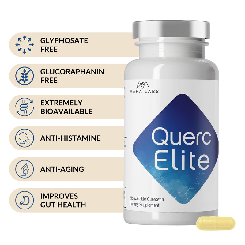 Mara Labs QuercElite Bioavailable Quercetin | 350 mg Quercetin and 250 mg Broccoli Seed Complex | 30 Vegan Capsules