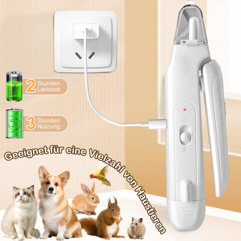 Lottsall Dog Claw Trimmer with Light, 2 in 1 Quiet Paw Trimmer for Dogs, Professional Nail Trimmer, Sharp Blade, Safe for Dogs, Cats - BeesActive Australia