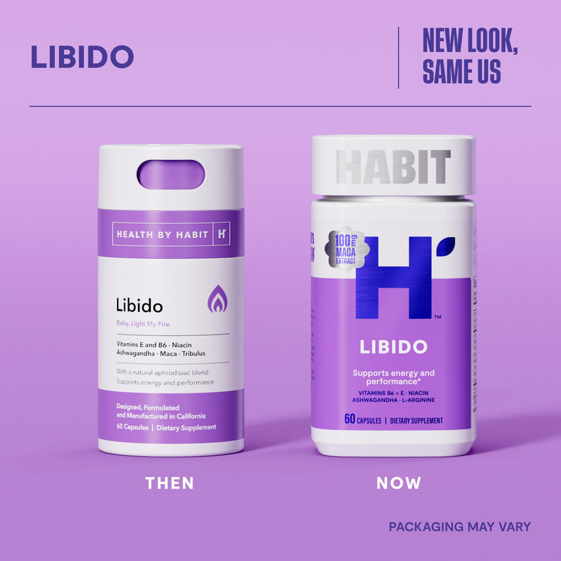Habit Libido Supplement (60 Capsules) - New Look, Natural Aphrodisiac Blend with Maca, Ashwagandha L-Arginine, Supports Energy and Performance, Vegan, Non-GMO (1 Pack) 1 Pack