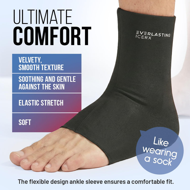 Ankle Compression Sleeve for Achilles Tendonitis Relief, Ankle Ice Pack Wrap, Foot Brace Sprained Ankle Support for Women and Men, Freeze Cold Packs for Plantar Fasciitis S-M - BeesActive Australia
