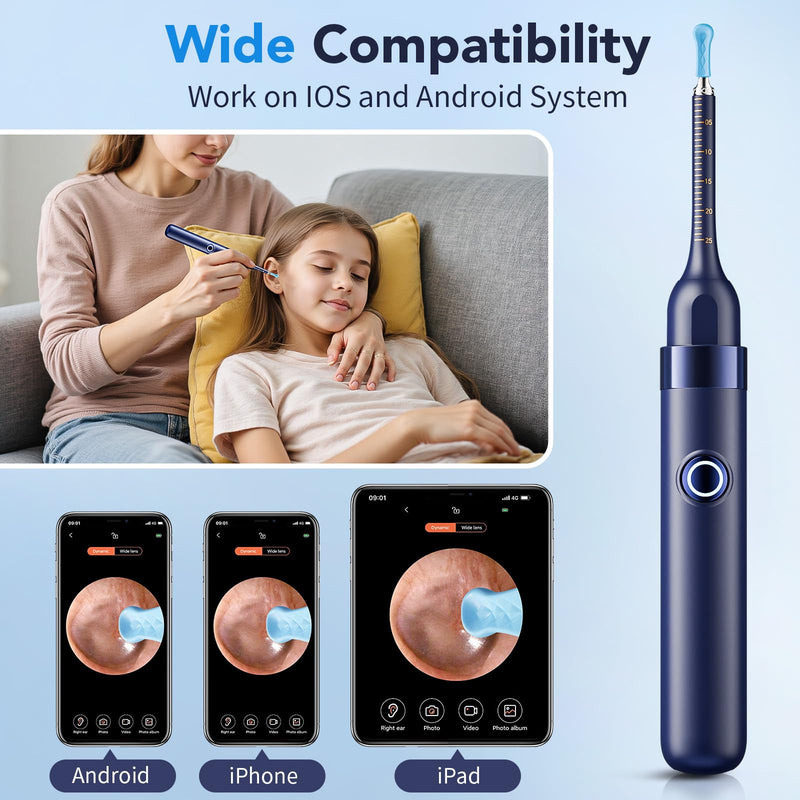 Ear Wax Removal, Ear Cleaner with Camera 1296P HD,Visual Ear Cleaner with 6 LED Lights and Flexible Tip,FSA HSA Eligible Items,Safe Ear Wax Removal Kit with Camera,Ear Cleaning Tool for Family Gifts Black - BeesActive Australia