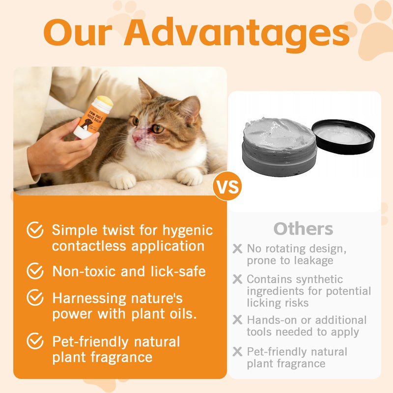 Dog Paw & Nose Balm, Pet Safe Ingredients, Protect Paws from Harsh Weather, 2 Pack