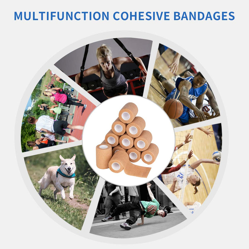 GSPCARE Self-Adhesive Bandage 7.5 cm x 4.5 m, 6 Rolls Elastic Cohesive Bandage Animal Bandage Self-Adhesive Adhesive Bandage for Swelling of Ankle Sprains on Wrist Skin Color - BeesActive Australia