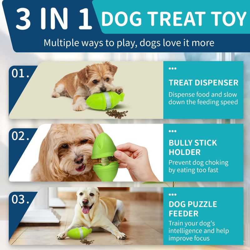 3 in 1 Dog Treat Dispenser Toy, Bully Stick Holder for Dogs, Adjustable Dog Puzzle Toy, Indestructible Dog Treat Toy, Dog Food Dispenser Toys, Interactive Dog Toys Dog Puzzle Feeder - BeesActive Australia