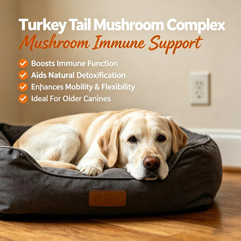 Turkey Tail Mushroom Powder for Dogs – Probiotics Supplement for Gut & Skin Health – Supports Immune System & Reduces Bumps – 100 Servings Dog Vitamins 1