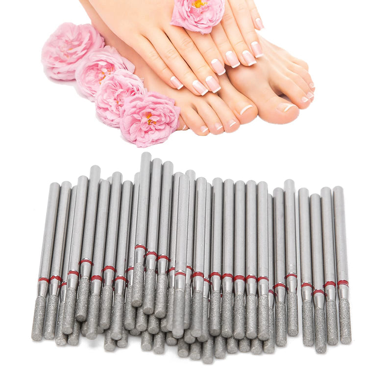 50Pcs Cuticle Bit, Carborundum Flat Head Nail Polishing Grinding Head, Dead Skin Removal Drill Bits for Beginners