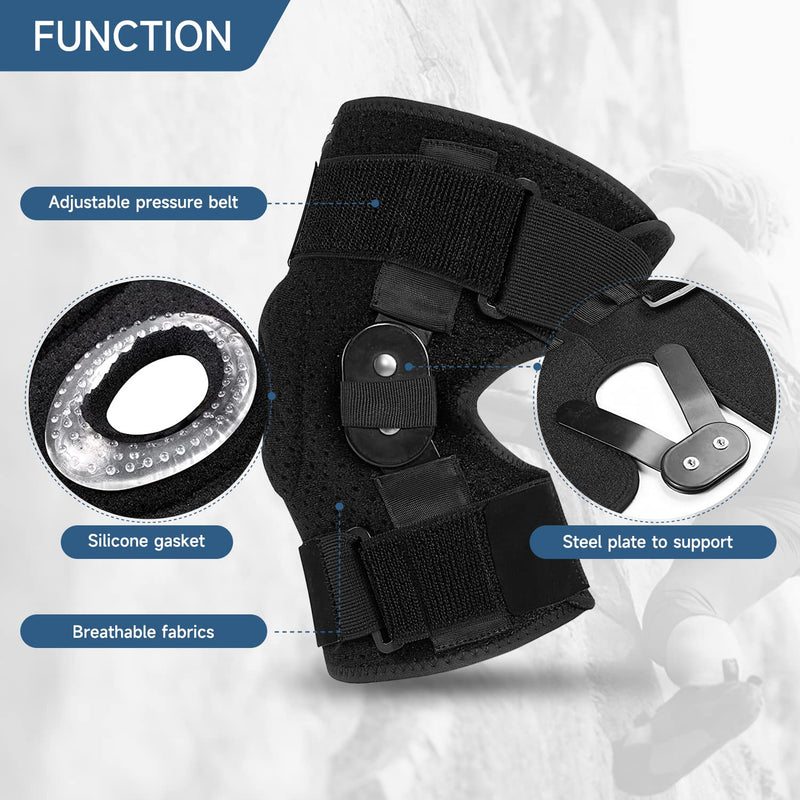Plus Size Knee Brace XL-8XL,Stable Support of The Decompression Knee, Effective Relief of ACL, Arthritis, Meniscus Tear, Adjustable Compression Band, Suitable for Men and Women (3XL-4XL) 3XL-4XL Black