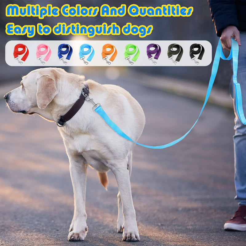 9 Pack Nylon Dog Training Leash Bulk 6 ft Dog Leash for Small and Medium Dogs Puppy Traction Rope for Training, Play, Camping, or Backyard - BeesActive Australia