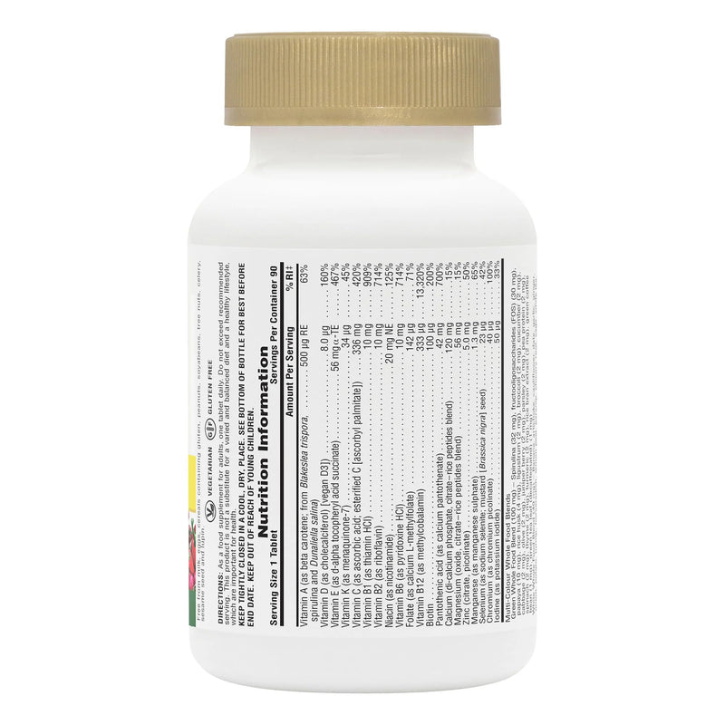 NaturesPlus Source of Life GOLD Multivitamin - 180 Mini-Tabs - With Vitamins D3, B12 & K2 - Blood, Bone & Immune Support - Vegetarian & Gluten Free - 30 Servings 180 Count (Pack of 1)