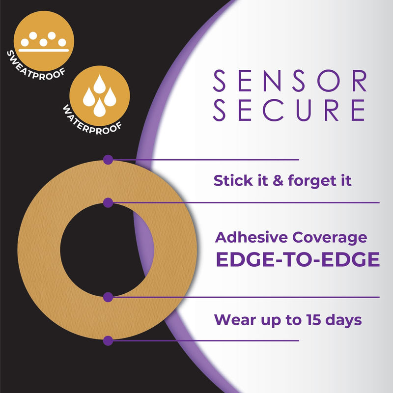 CGM Overpatch | Freestyle Libre 3 | Tan Center-Cut Design| 25-Count | Waterproof Adhesive | Anti-Fray | Easy Application & Removal | Made in USA | Sensor Protection