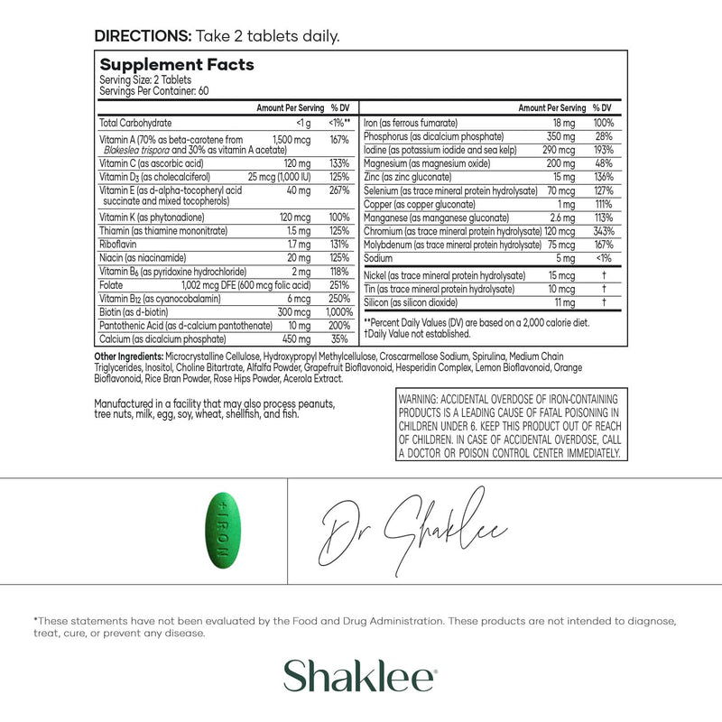 Shaklee - Vita-Lea® - 240 Tablets | High-potency multivitamin and multimineral formulated for women, Includes folic acid, iodine, iron, and essential vitamins Vita-Lea Women