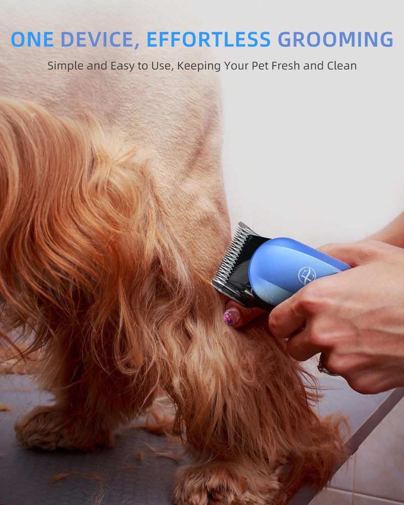 E-Hunter Professional Dog Grooming Clippers Kit, 24V High Power for Thick Coats, Quiet Dog Clippers with 10 Metal Guard Combs & Brush, Ideal Dog Hair Remover for Cats and Pets - BeesActive Australia