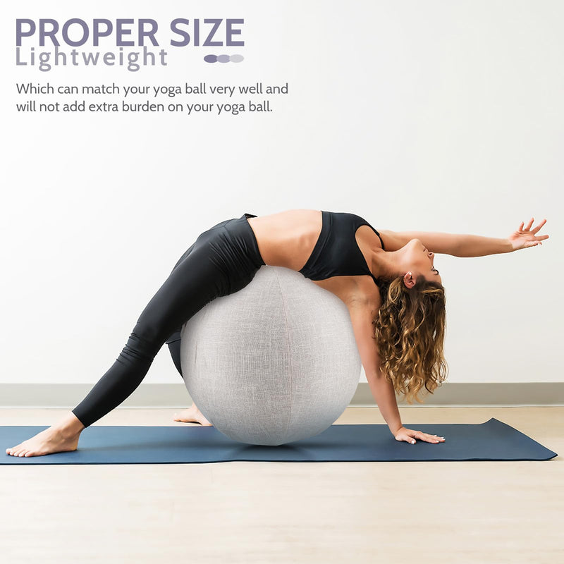 Veemoon Yoga Ball Covers Balance Ball Covers Stability Projector for Office Home Gym Without Yoga 55cm Beige