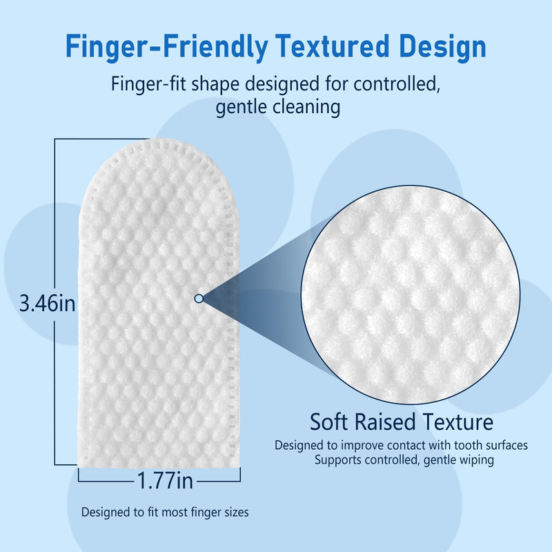 80 Counts Pet Dental Finger Wipes for Dogs and Cats - Disposable Dog Teeth Cleaning Wipes for No-Rinse Daily Oral Care, Pet Tooth Cleaning Wipes