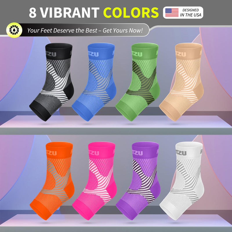 Compression Socks for Plantar Fasciitis, Achilles Tendonitis, Arthritis Relief, Ankle Brace Compression Sleeve with Foot Arch Support, Ankle Wrap for Women, Men, Swelling & Heel Pain Black L-XL Large/X-Large (1 Pair)
