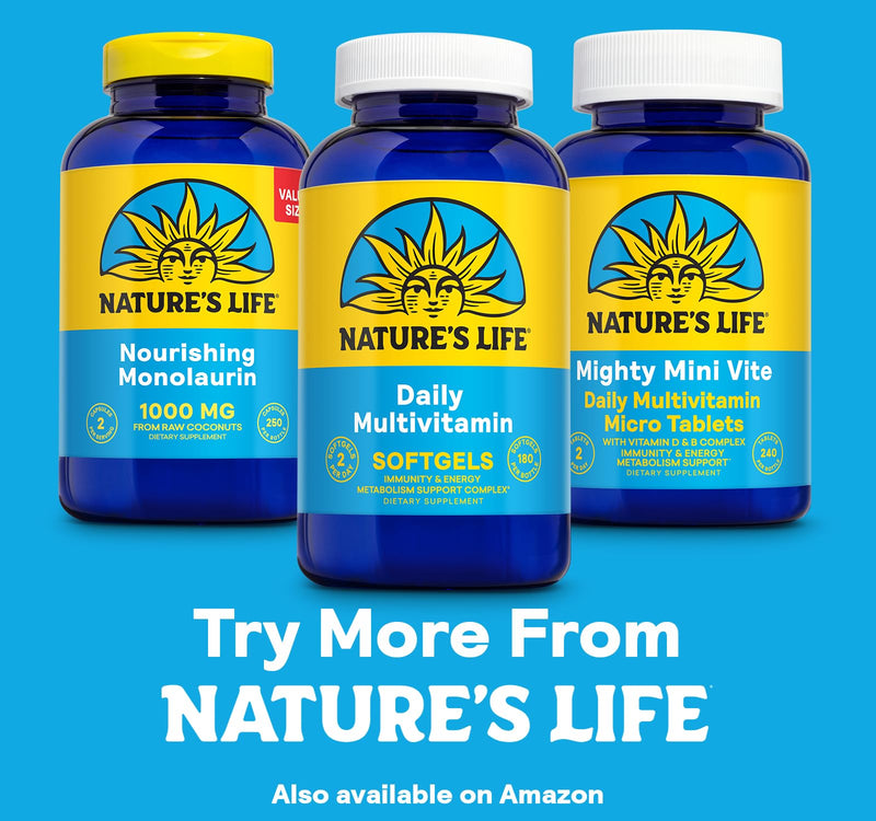 Nature's Life Soft Gelatin Multiple | Complete Daily Multivitamin & Mineral Supplement with Iron | 180 Easy-to-Swallow Softgels | 3-Month Supply