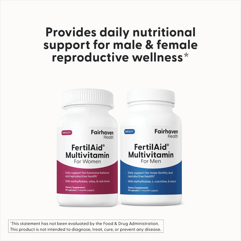 Fairhaven Health FertilAid for Men and Women Combo Fertility Supplements for Men and Women | Count and Motility Support Pre-Conception for Him | Prenatal Vitamin for Her with Vitex and Folate