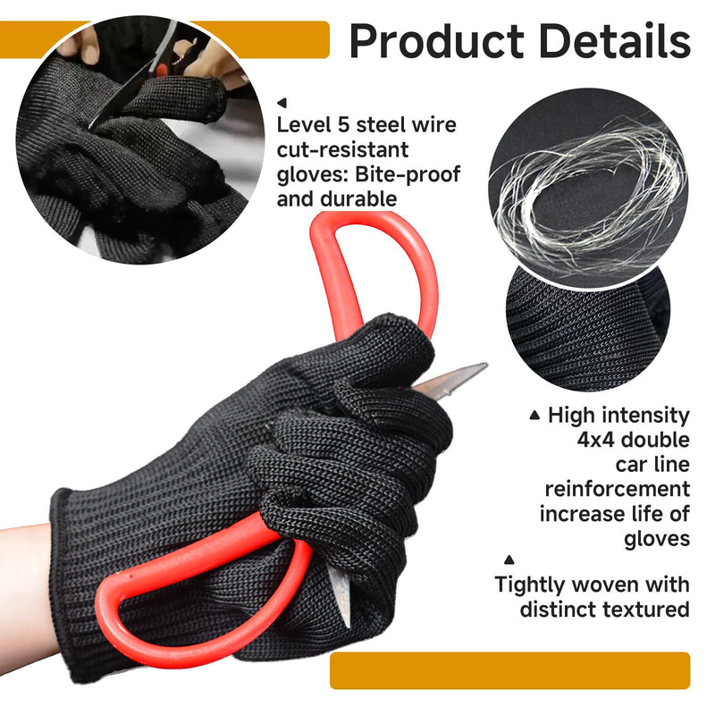 QBLEEV 1 Pair Bird Handling Anti-Bite Gloves, Small Animal Bite Proof Gloves for Training Black