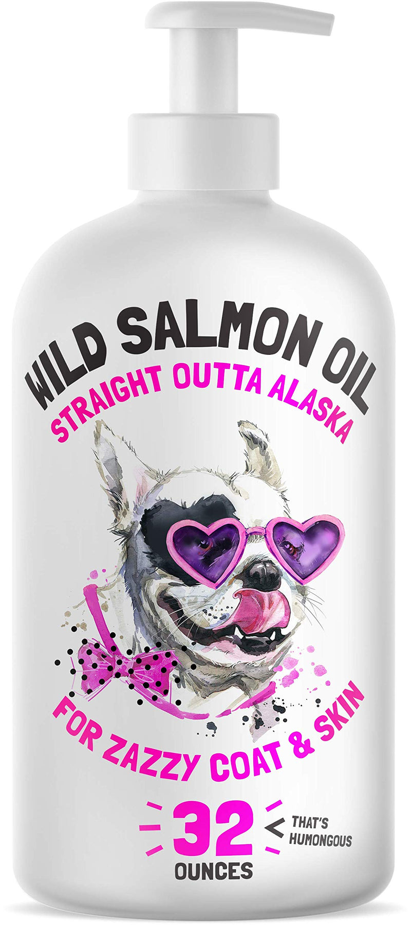 Wild Alaskan Salmon Oil for Dogs & Cats 32 oz and Hemp Hip & Joint Supplement for Dogs 120 Soft Chews