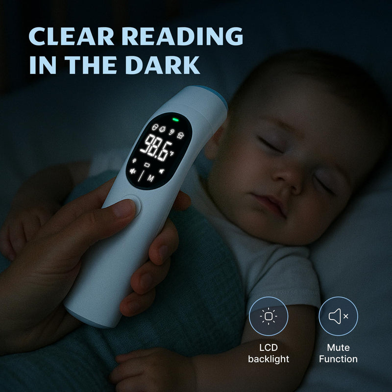 Non-Contact Infrared Thermometer, 3-in-1 Forehead, Ear & Object Thermometer, Baby and Infant Friendly, Medical-Grade Accuracy