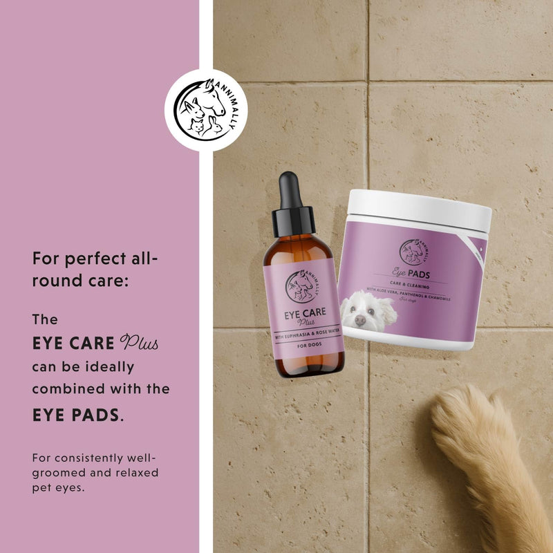 Annimally Eye Care Plus Eye Drops for Dogs & Cats 30 ml - With Euphrasia & Rose Water, For Cleaning the Eye Area, Made in Germany