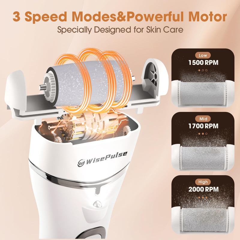 Electric Foot Callus Remover: Rechargeable Portable Electronic Foot File Callus Remover, Electric Callus Remover for Feet with 3 Rollers, IPX6 Waterproof Foot Care for Dead,Cracked Dry Skin Sliver - BeesActive Australia