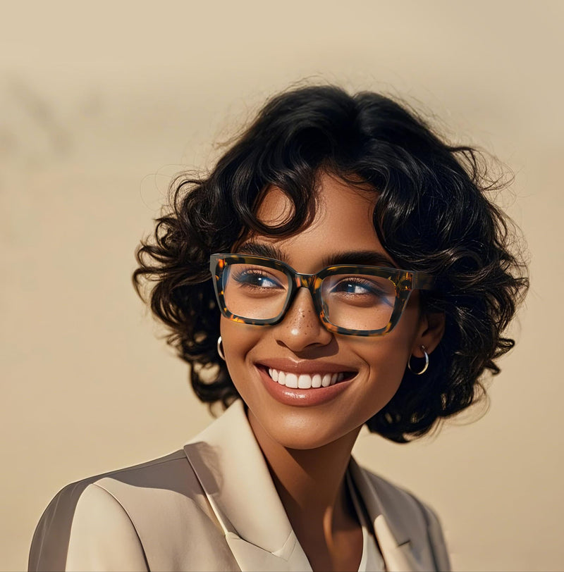 VISOONE Chunky Square Blue Light Blocking Glasses with Anti Computer Glare for Working Women Men MONTANA Light Montana Coco Tortoise - BeesActive Australia