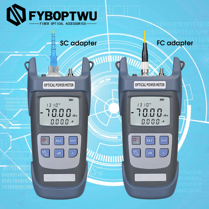 2pcs 3 in 1 Function Fiber Optic Tester Portable Optical Power Meter (FC/SC/ST) & VFL-10 Visual Fault Locator & LED Lighting, OPM & VFL Fiber Optic Tester, Range: (-70) dBm ~ (+10) dBm 2 - BeesActive Australia