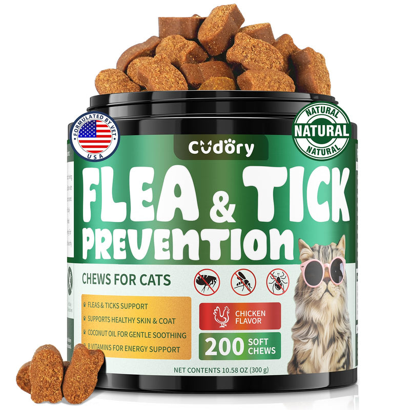 Flea and Tick Prevention for Dogs & Flea and Tick Chews for Cats, Soft Chews Natural Flea Tick Support for Cat God All Breeds & Ages